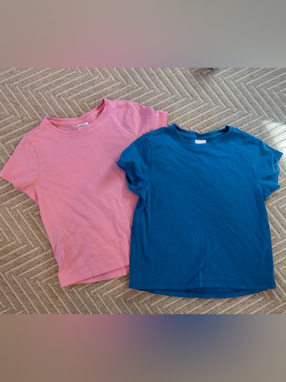Hanna Andersson Short-Sleeve Tees in Pink and Blue Size 6-7